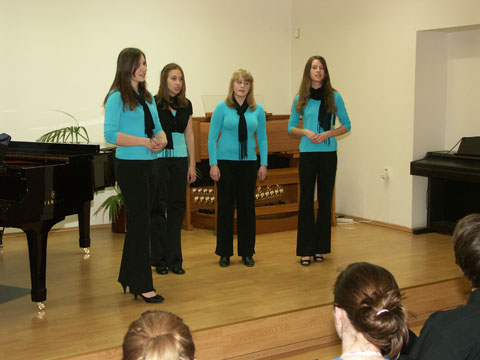 Pěvecké kvarteto na soutěži